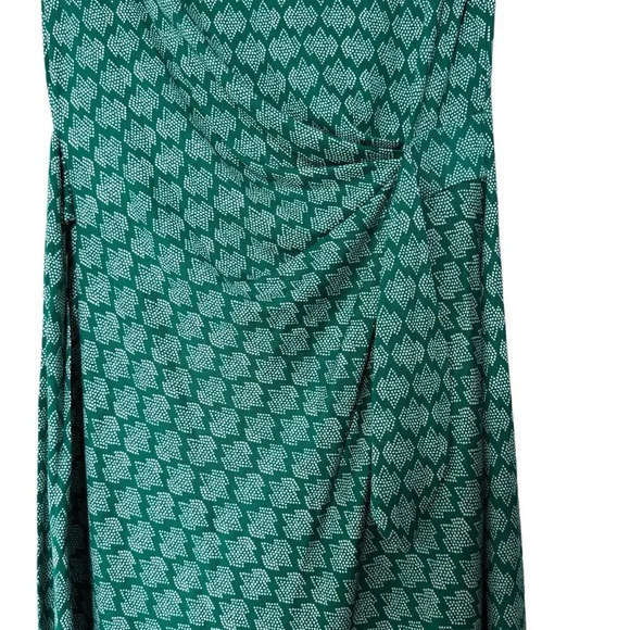 Diane von Furstenberg Della Silk Jersey Knit Tie Knot Dress Green Sleeveless Sz6 - Picture 5 of 9